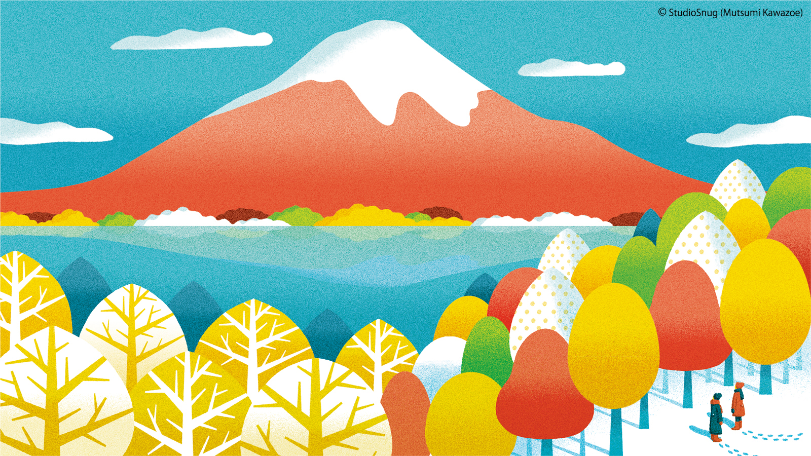 Fujitsu Mycloud 1月カレンダー Studiosnug Mutsumikawazoe Illustration