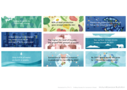 Panasonicの取り組みを紹介するウェブサイト
「Finding Answers for Tomorrow’s Planet」のイラストを担当しています。
文字が載るデザインを想定しながら、
言語を超えて伝わるように構図やモチーフを工夫しています。
ディレクション:ヒルズ 河野 誉通様