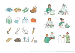 ヒコ・みづのジュエリーカレッジ シュー&バッグコース「スクールガイド2026」のイラストを担当しました✍️ 表紙にはシューズやバッグと道具を、卒業生ページにはやりがいを持って働く姿を。おしゃれで伝わる表現を意識しています。